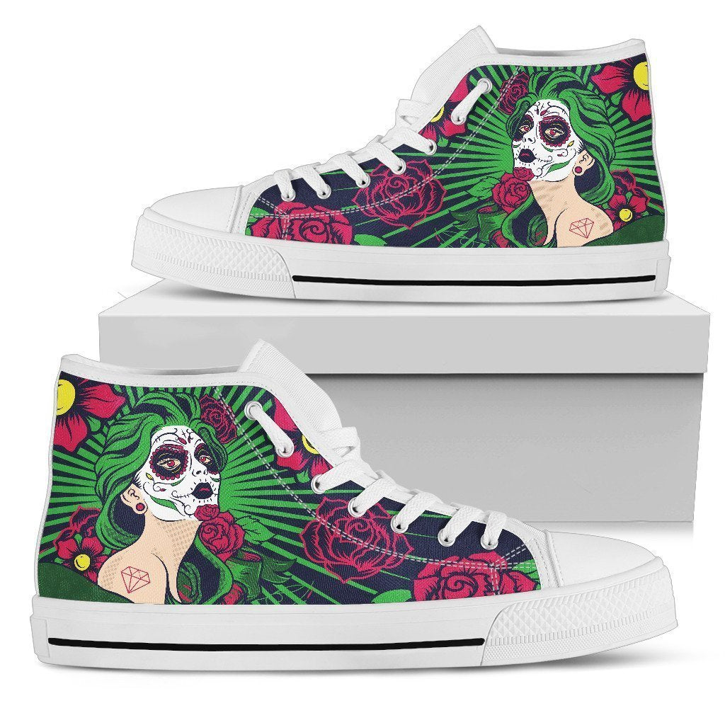 Sugar Skull-shoes-6teenth Outlet-Mens High Top - White - Sugar Skull-US5 (EU38)-Vibe Cosy™