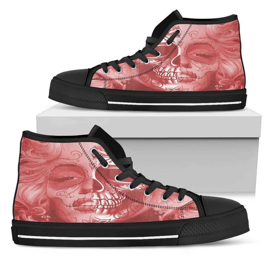 Beautiful Skull Face Men's High Top Shoe-6teenth Outlet-Mens High Top - Black - Beautiful Skull Face Men's High Top Black Shoe-US5 (EU38)-Vibe Cosy™