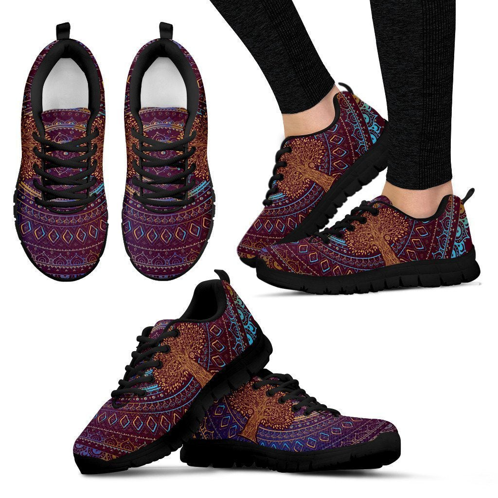 Mandala Purple Women's Sneakers-6teenth World™-Women's Sneakers-US5 (EU35)-Vibe Cosy™