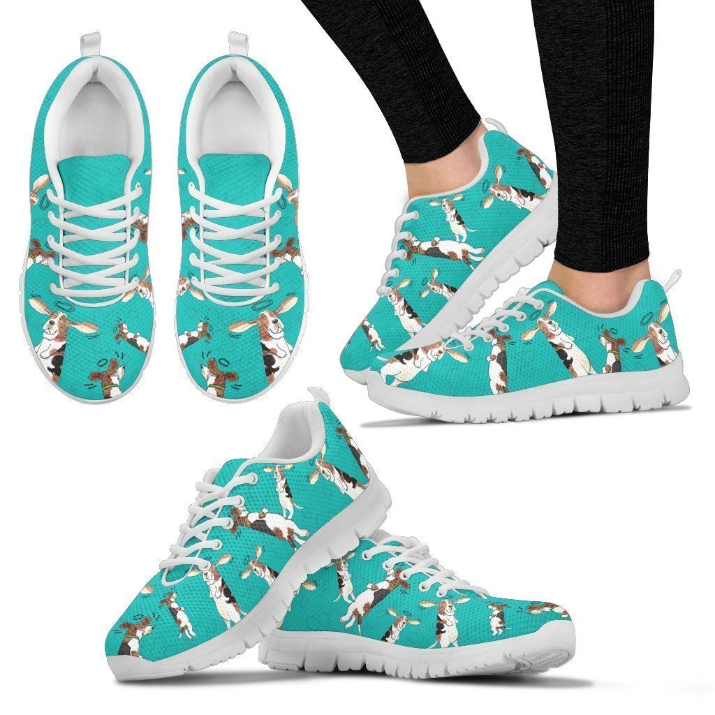 Basset Hound Women's Sneakers-6teenth World™-Women's Sneakers-US5 (EU35)-Vibe Cosy™