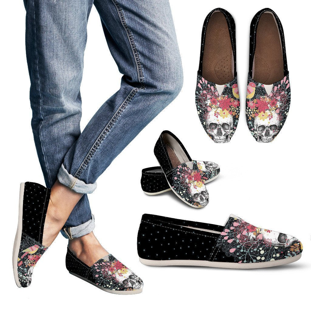Flowers & Skull Women's Casual Shoes-6teenth World™-Women's Casual Shoes-US6 (EU36)-Vibe Cosy™