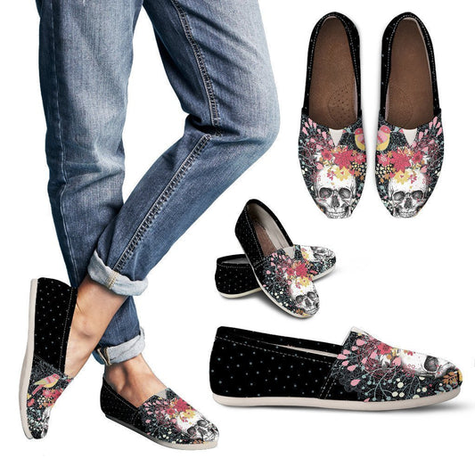 Flowers & Skull Women's Casual Shoes-6teenth World™-Women's Casual Shoes-US6 (EU36)-Vibe Cosy™