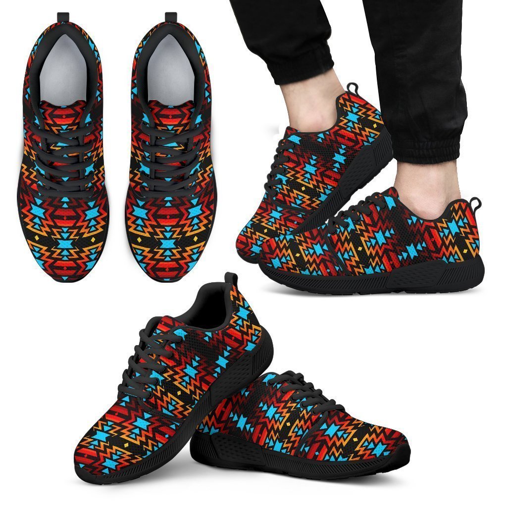 Black Fire and Turquoise Sopo Men's Athletic Sneakers-6teenth World™-Men's Athletic Sneakers-US5 (EU38)-Vibe Cosy™