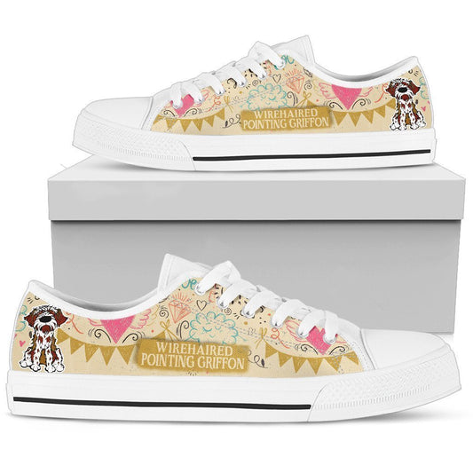 Wirehaired pointing griffon Women's Low Top Shoe-6teenth World™-Women's Low Top Shoe-US5.5 (EU36)-Vibe Cosy™