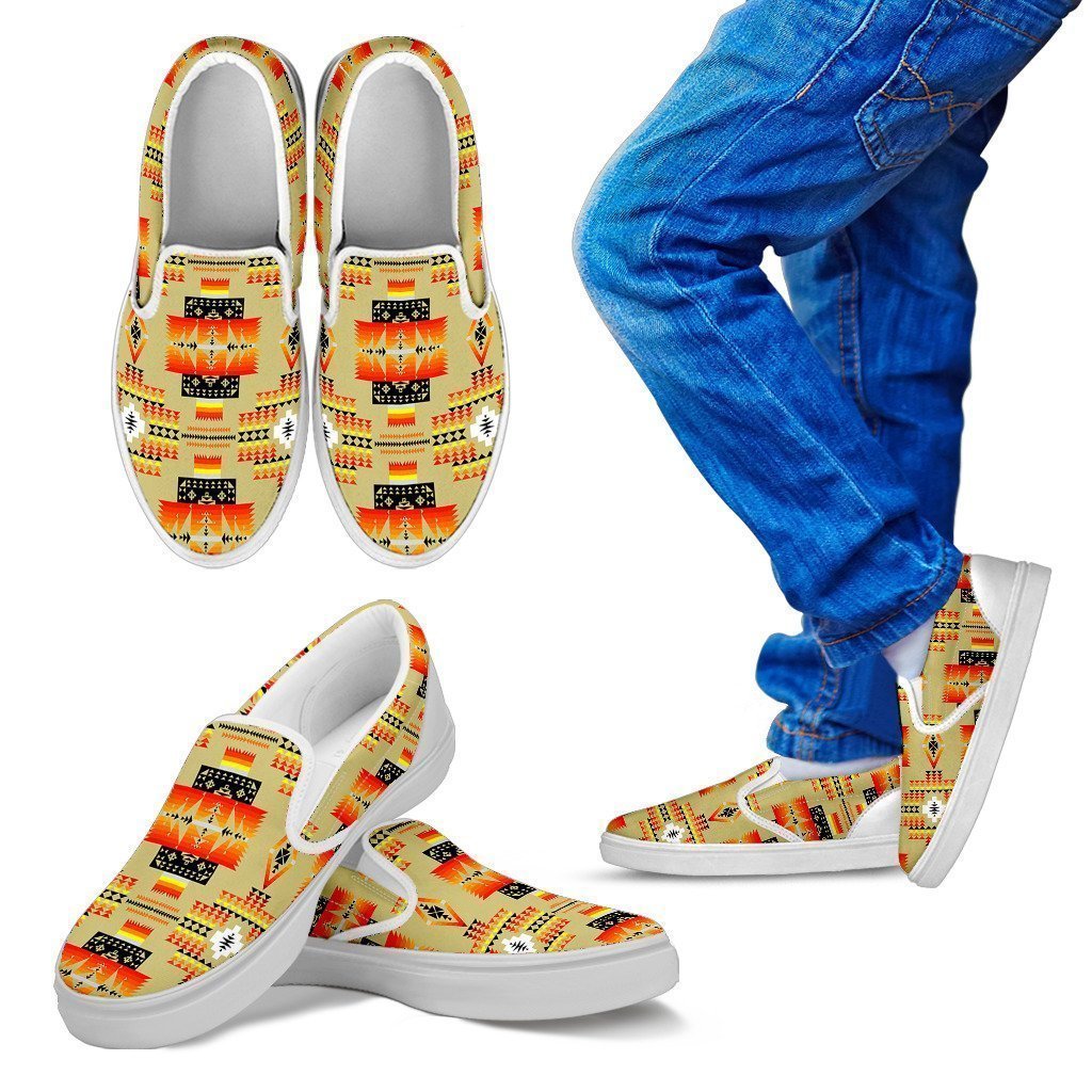 Seven Tribes Tan Kid's Slip Ons-6teenth World™-Kid's Slip Ons-11 CHILD (EU28)-Vibe Cosy™