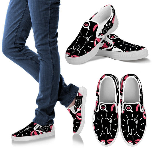 Dental Hygienist Style 3 Men's Slip Ons (White)-6teenth World™-Kid's Sneakers-US8 (EU40)-Vibe Cosy™