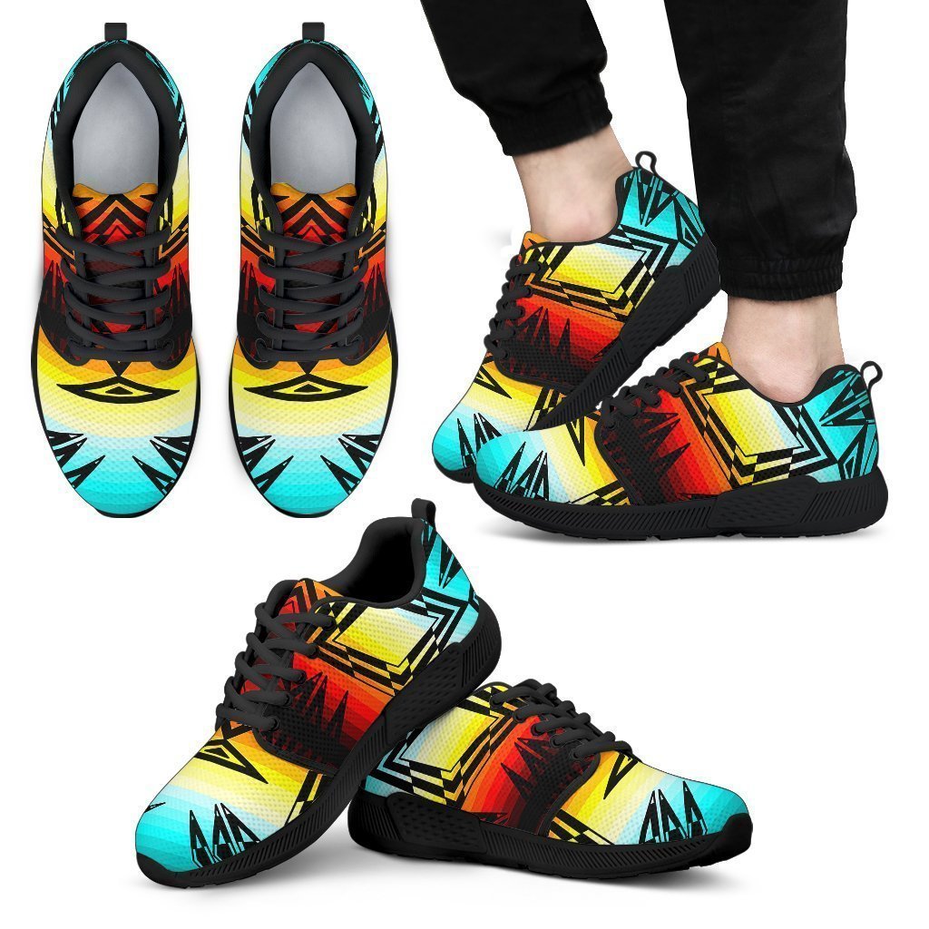 Fire and Turquoise with Black New Sopo Men's Athletic Sneakers-6teenth World™-Men's Athletic Sneakers-US5 (EU38)-Vibe Cosy™