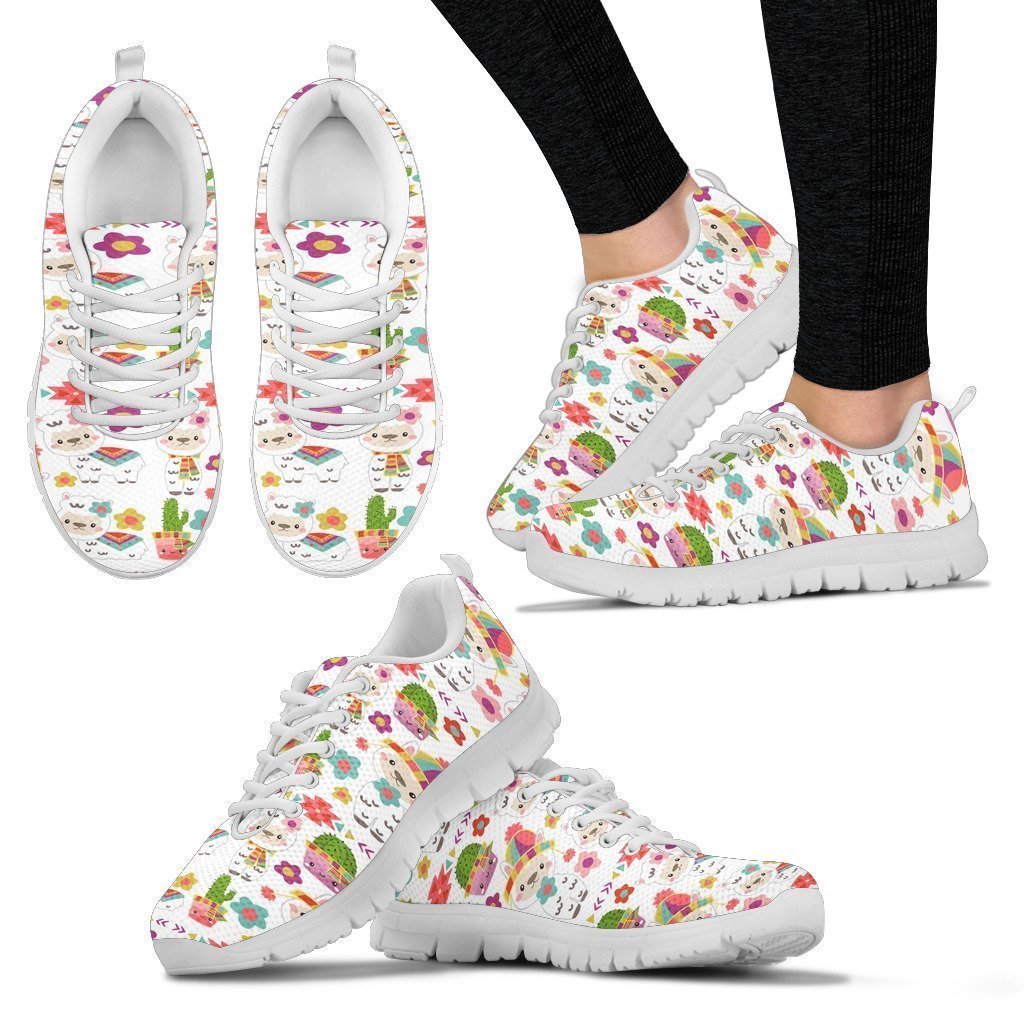 Holiday Llamas Sneakers-6teenth World™-Women's Sneakers-US5 (EU35)-Vibe Cosy™
