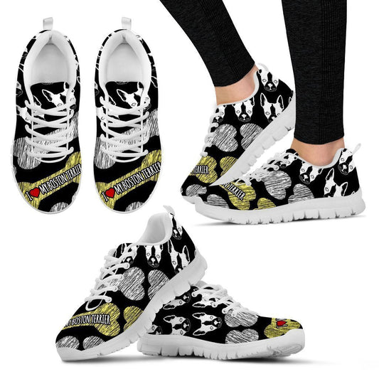 I Love My Boston Terrier Women's Sneakers-6teenth World™-Women's Sneakers-US5 (EU35)-Vibe Cosy™