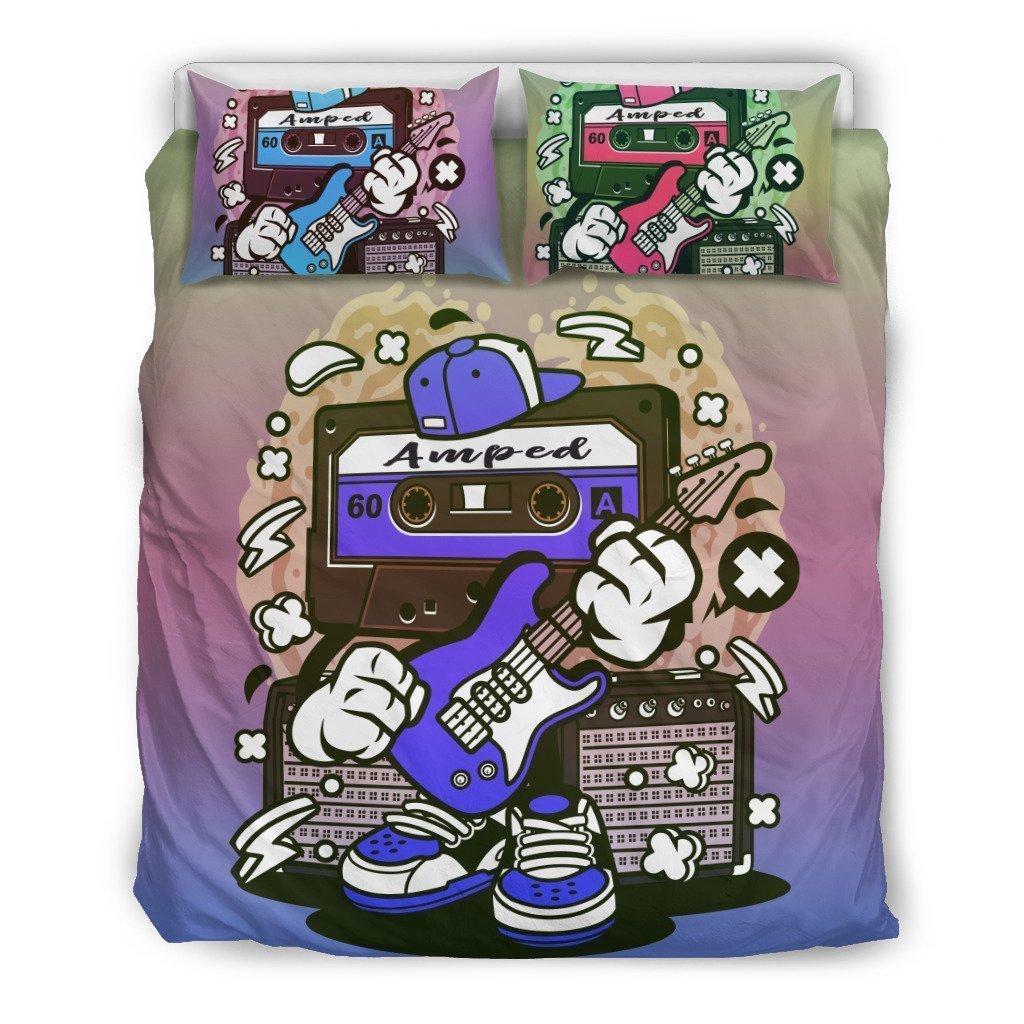 Amped Guitar Bedding Set for Musicians and Music Freaks-6teenth World™-Bedding Set-US Twin-Vibe Cosy™