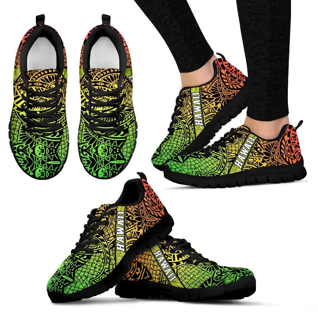 Hawaii Polynesian Sneakers 03 - AH - J9-SNEAKERS-Alohawaii-Women's Sneakers-US5 (EU35)-Black-Vibe Cosy™