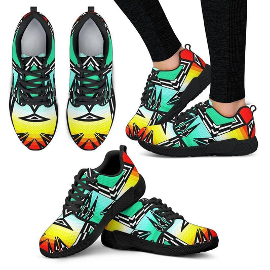 fire and turquoise gradient II Sopo Women's Athletic Sneakers-6teenth World™-Women's Athletic Sneakers-US5 (EU35)-Vibe Cosy™