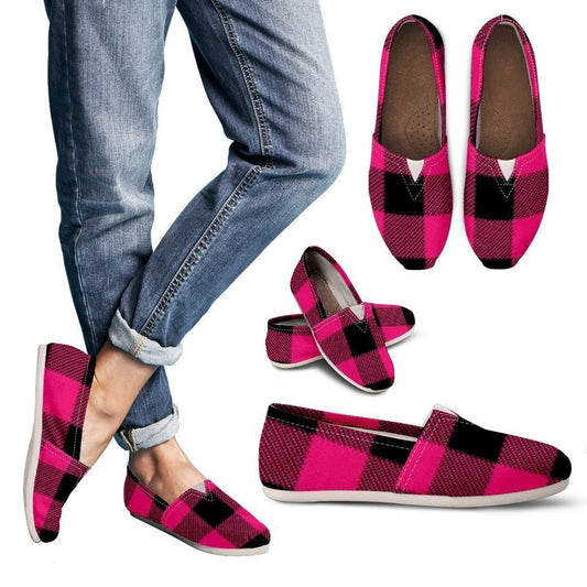 Pink Plaid Women's Casual Shoes-6teenth World™-Women's Casual Shoes-US6 (EU36)-Vibe Cosy™