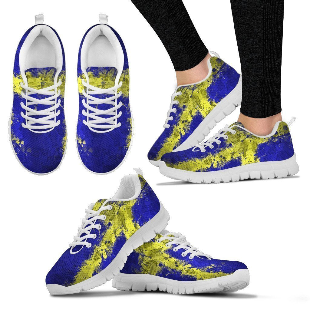 WHITE SWEDEN FLAG Women's Sneakers-6teenth World™-Women's Sneakers-US5 (EU35)-Vibe Cosy™