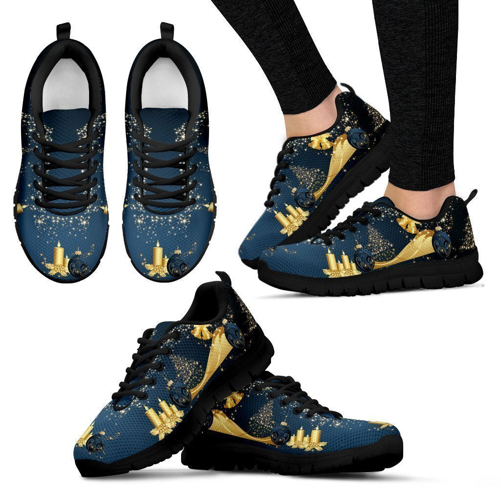 Gold Christmas Women's Sneakers-6teenth World™-Women's Sneakers-US5 (EU35)-Vibe Cosy™