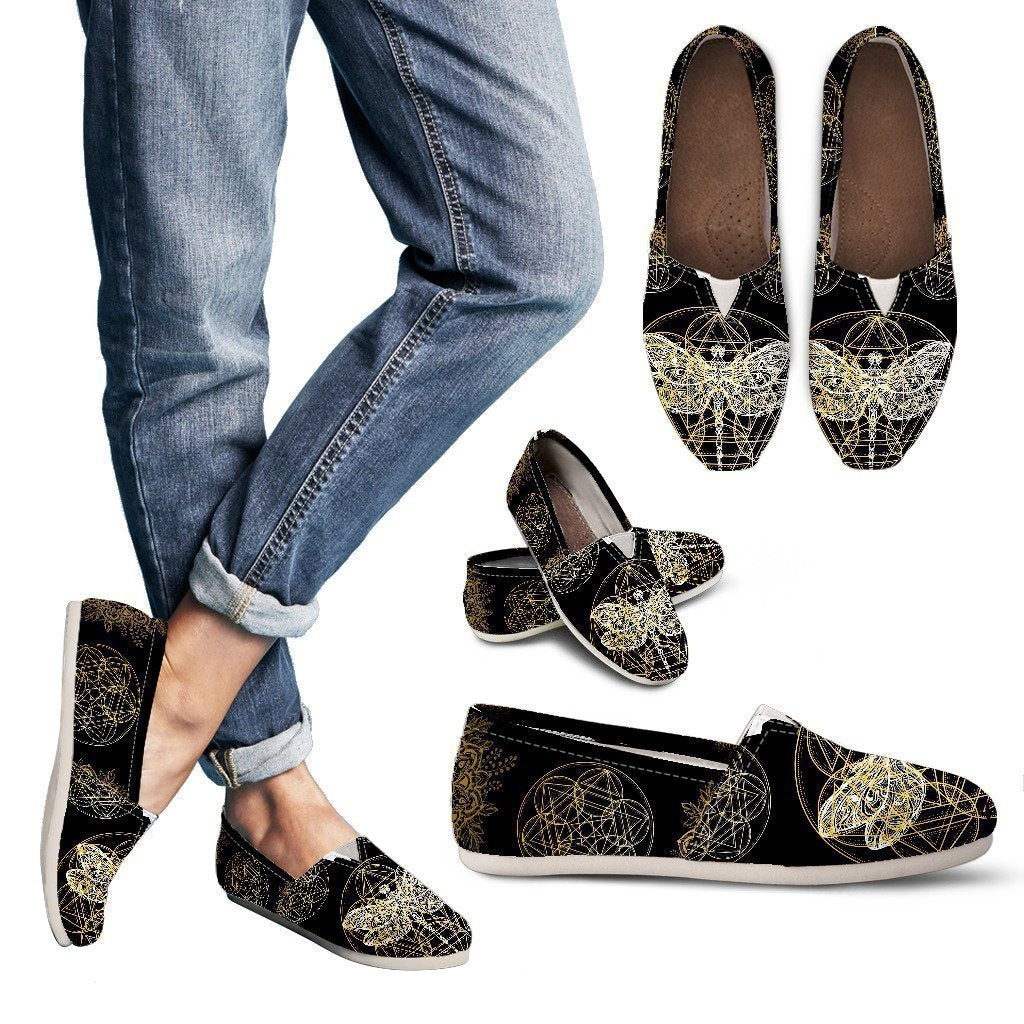 Black and Gold Dragonfly Geo Women's Casual Shoes-6teenth World™-Women's Casual Shoes-US6 (EU36)-Vibe Cosy™