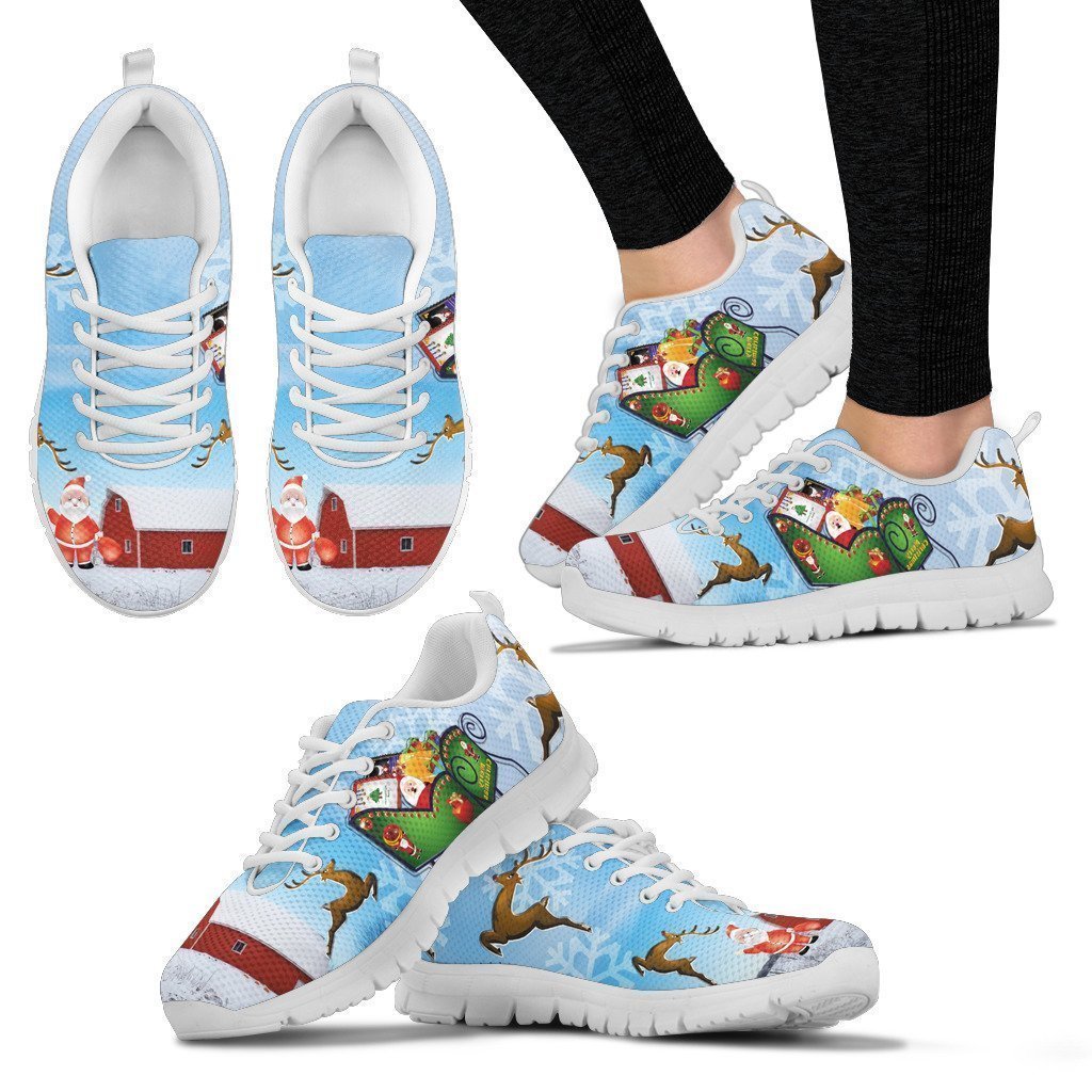 Santa Clause & Reindeer-6teenth World™-Women's Sneakers-US5 (EU35)-Vibe Cosy™