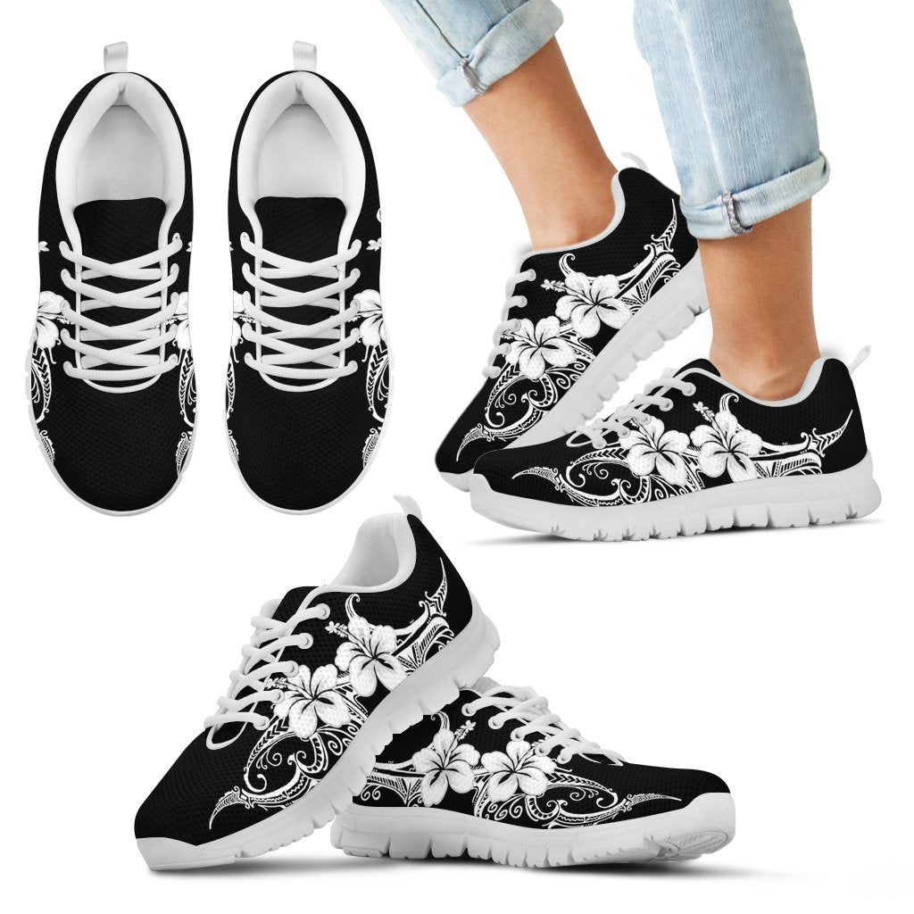 Hibiscus Polynesian Sneakers - AH-SNEAKERS-Alohawaii-Kid's Sneakers-11 CHILD (EU28)-White-Vibe Cosy™