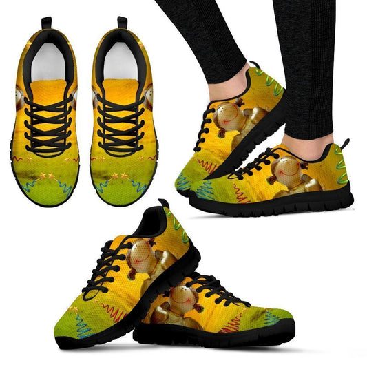 Black Christmas Golden Angel Women's Sneakers-6teenth World™-Women's Sneakers-US5 (EU35)-Vibe Cosy™