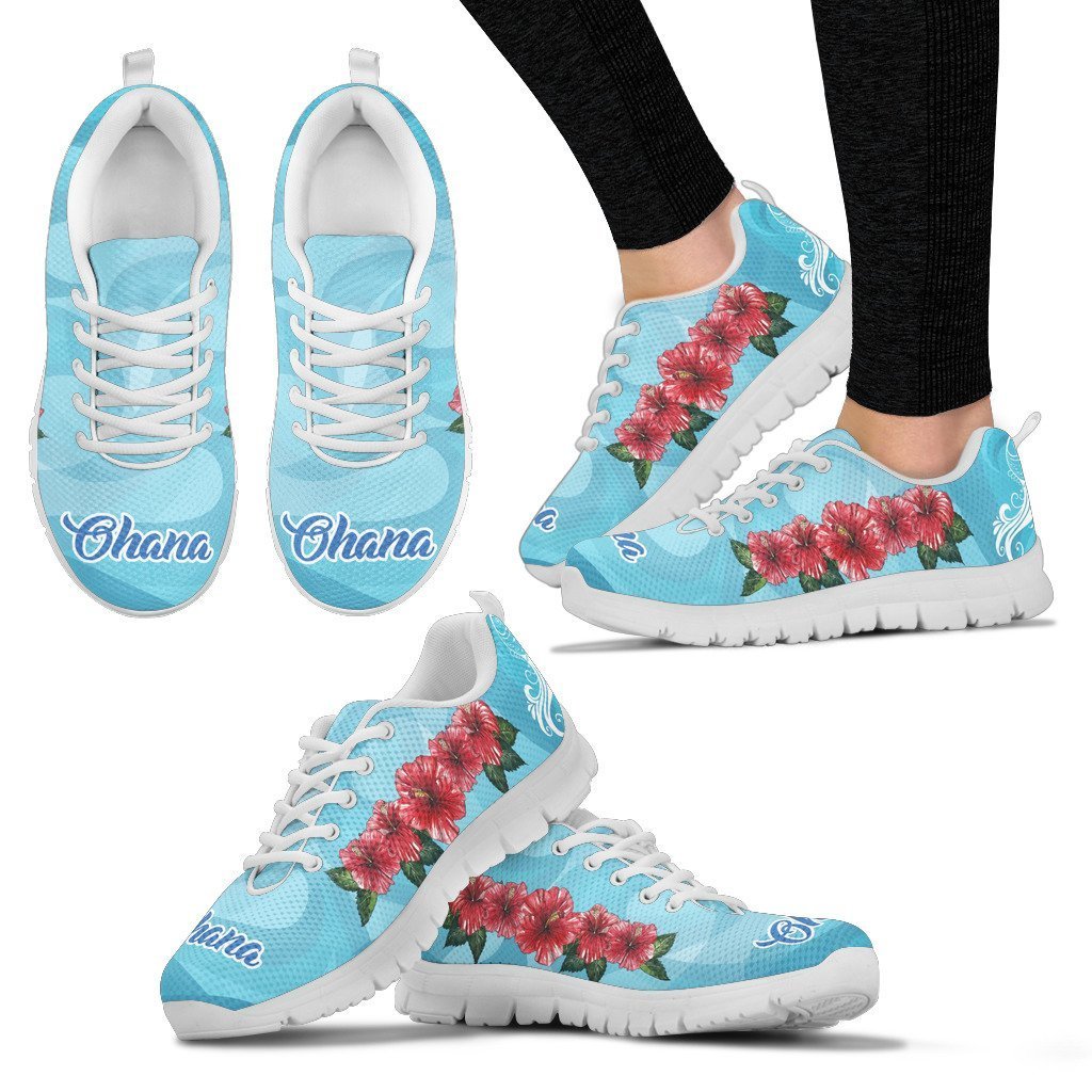 Ohana Hibiscus Sneakers - AH-SNEAKERS-Alohawaii-Women's Sneakers-US5 (EU35)-White-Vibe Cosy™