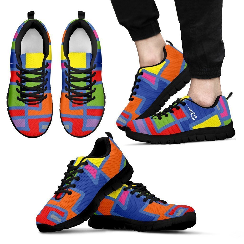 Men's Sneakers Square Color - Black-6teenth World™-Men's Sneakers-US5 (EU38)-Vibe Cosy™