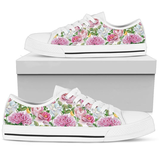 Watercolor Floral Women's Low Top Shoes-6teenth World™-Women's Low Top Shoe-US5.5 (EU36)-Vibe Cosy™