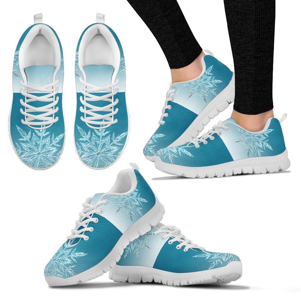 White Christmas Icy Flakes Women's Sneakers-6teenth World™-Women's Sneakers-US5 (EU35)-Vibe Cosy™