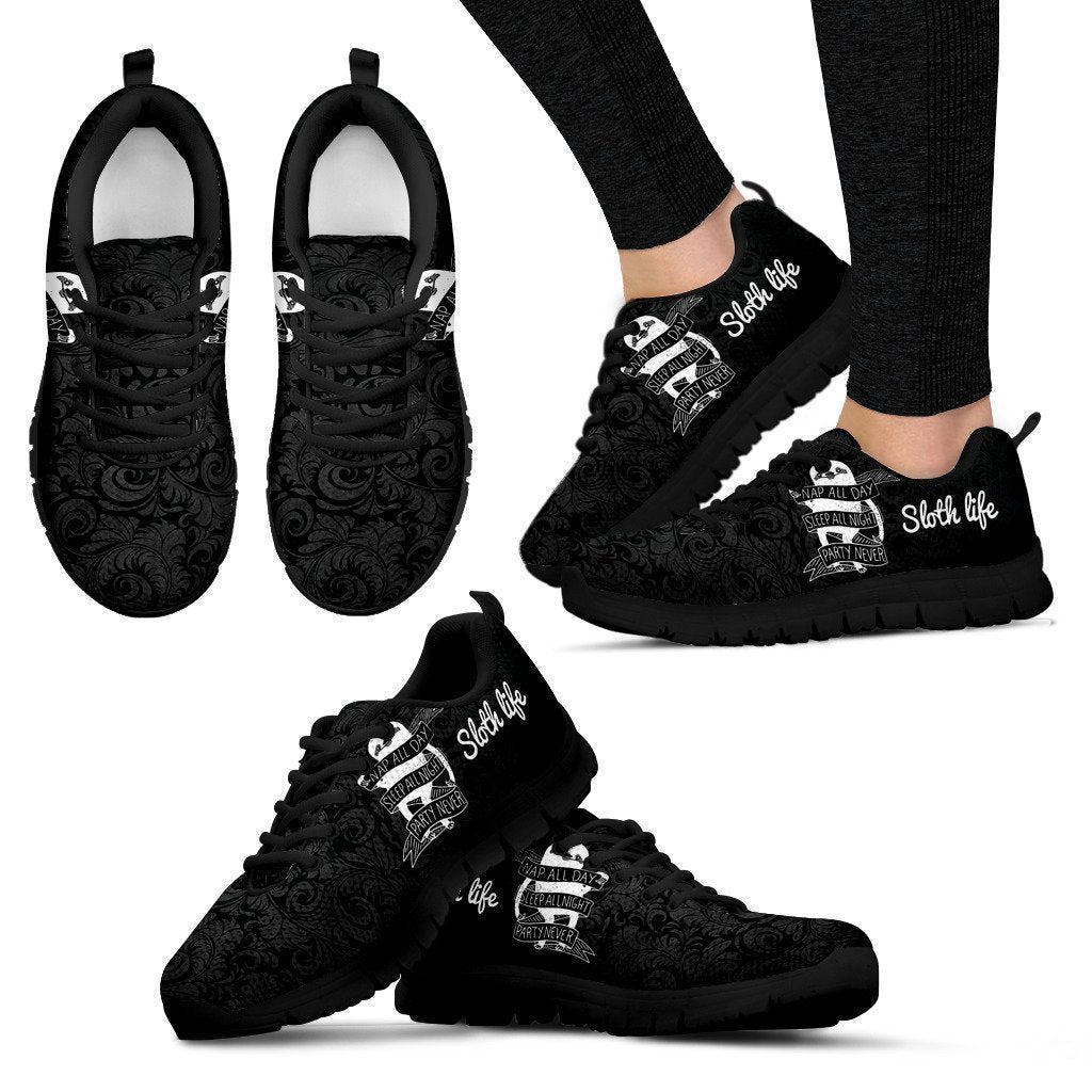 Sloth Life-Shoes-6teenth Outlet-Women's Sneakers - Black - Sloth Life-US5 (EU35)-Vibe Cosy™