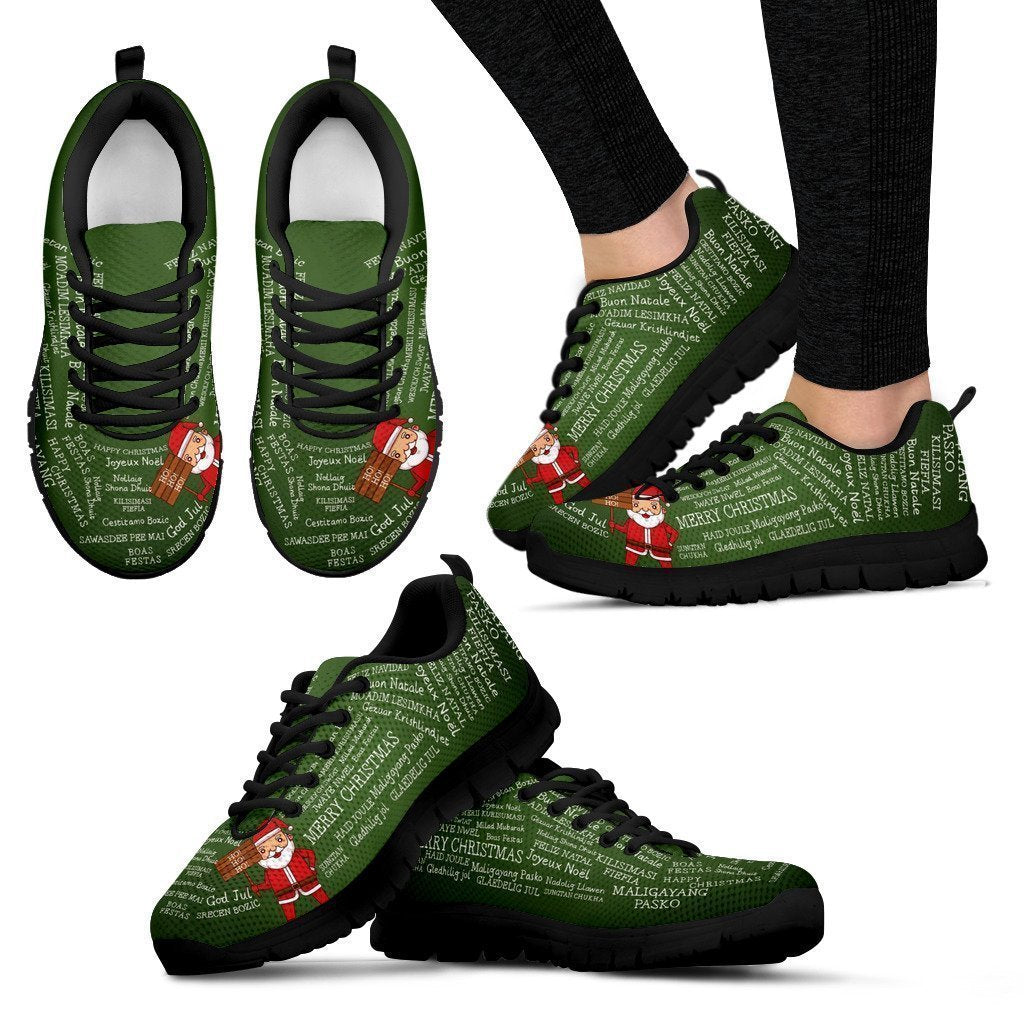 Christmas Graffiti-6teenth World™-Women's Sneakers-US5 (EU35)-Vibe Cosy™