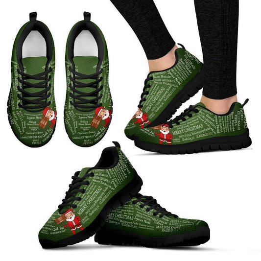 Christmas Graffiti-6teenth World™-Women's Sneakers-US5 (EU35)-Vibe Cosy™