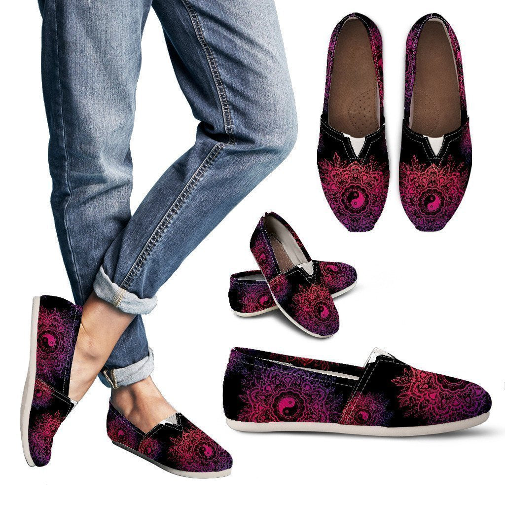 Black Neon Yin Yang Women's Casual Shoes-6teenth World™-Women's Casual Shoes-US6 (EU36)-Vibe Cosy™