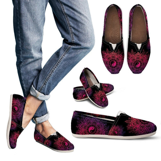 Black Neon Yin Yang Women's Casual Shoes-6teenth World™-Women's Casual Shoes-US6 (EU36)-Vibe Cosy™