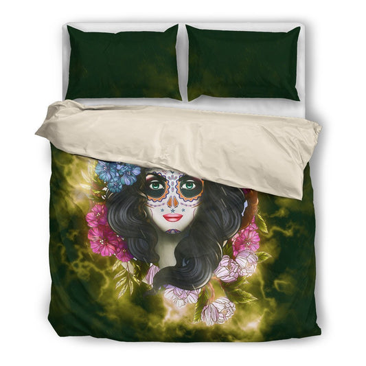 Skull Girl.-6teenth World™-Bedding Set-Twin-Vibe Cosy™