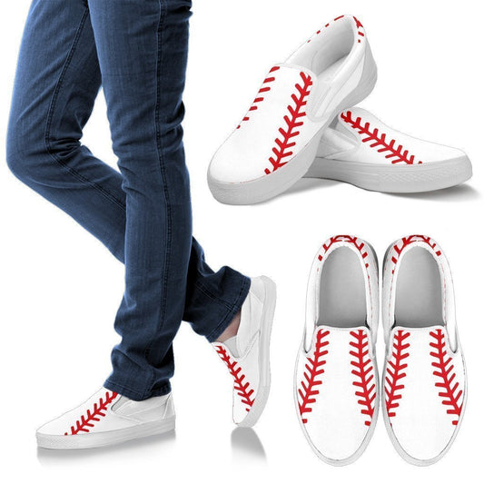 Classy Baseball Men`s Slip Ons-6teenth World™-Kid's Sneakers-US8 (EU40)-Vibe Cosy™