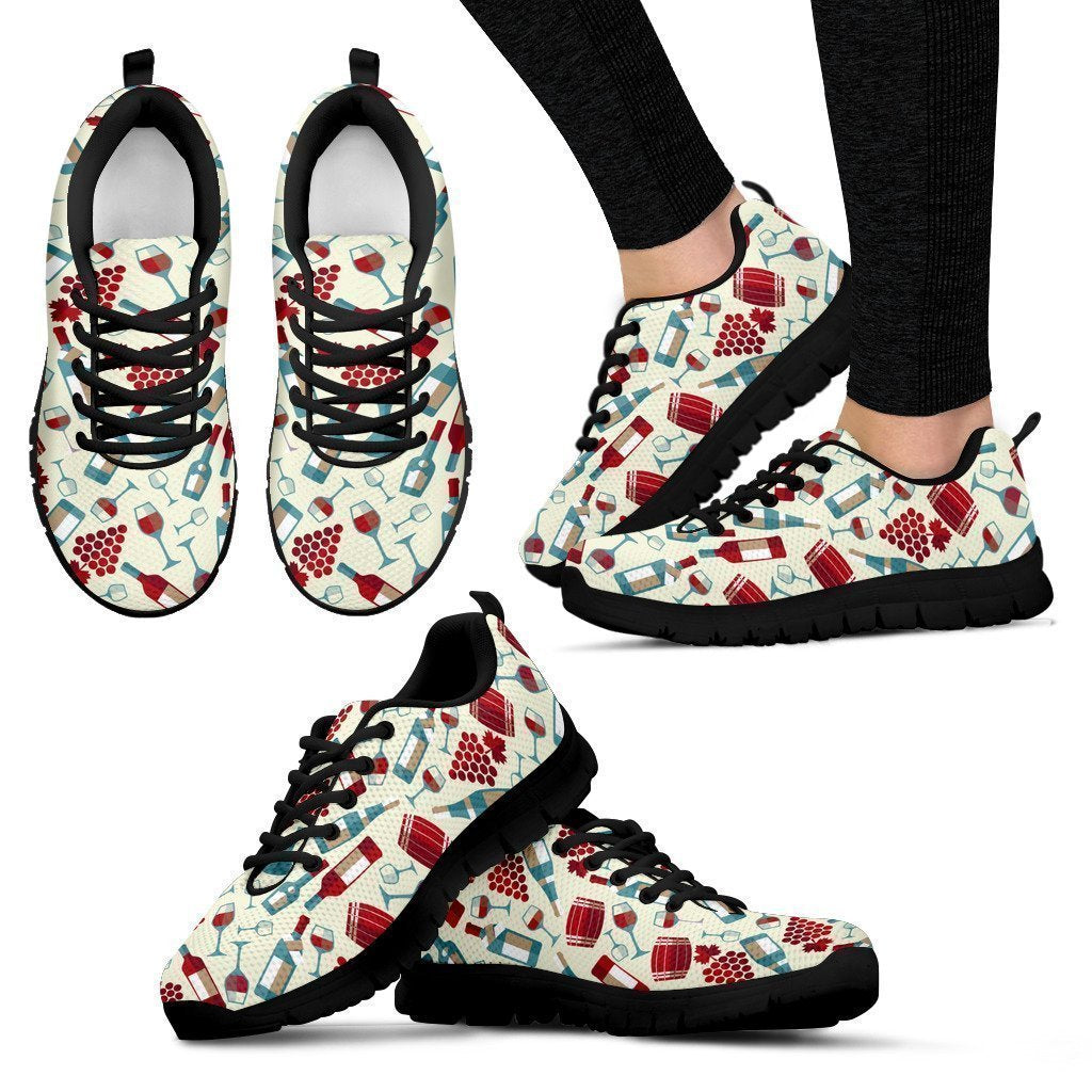 Wine shoes-Shoes-6teenth Outlet-Women's Sneakers - Black - Wine shoes-US5 (EU35)-Vibe Cosy™