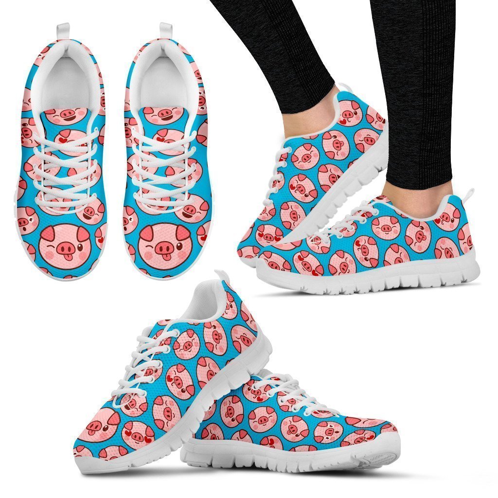 Custom Hand Made Pig Women's Sneakers-6teenth World™-Women's Sneakers-US5 (EU35)-Vibe Cosy™