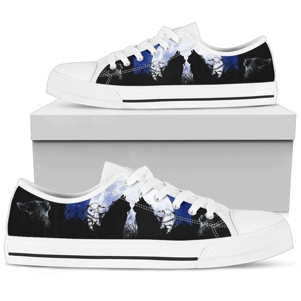 Cats and Moon Women's Low Top Shoe-6teenth World™-Women's Low Top Shoe-US5.5 (EU36)-Vibe Cosy™