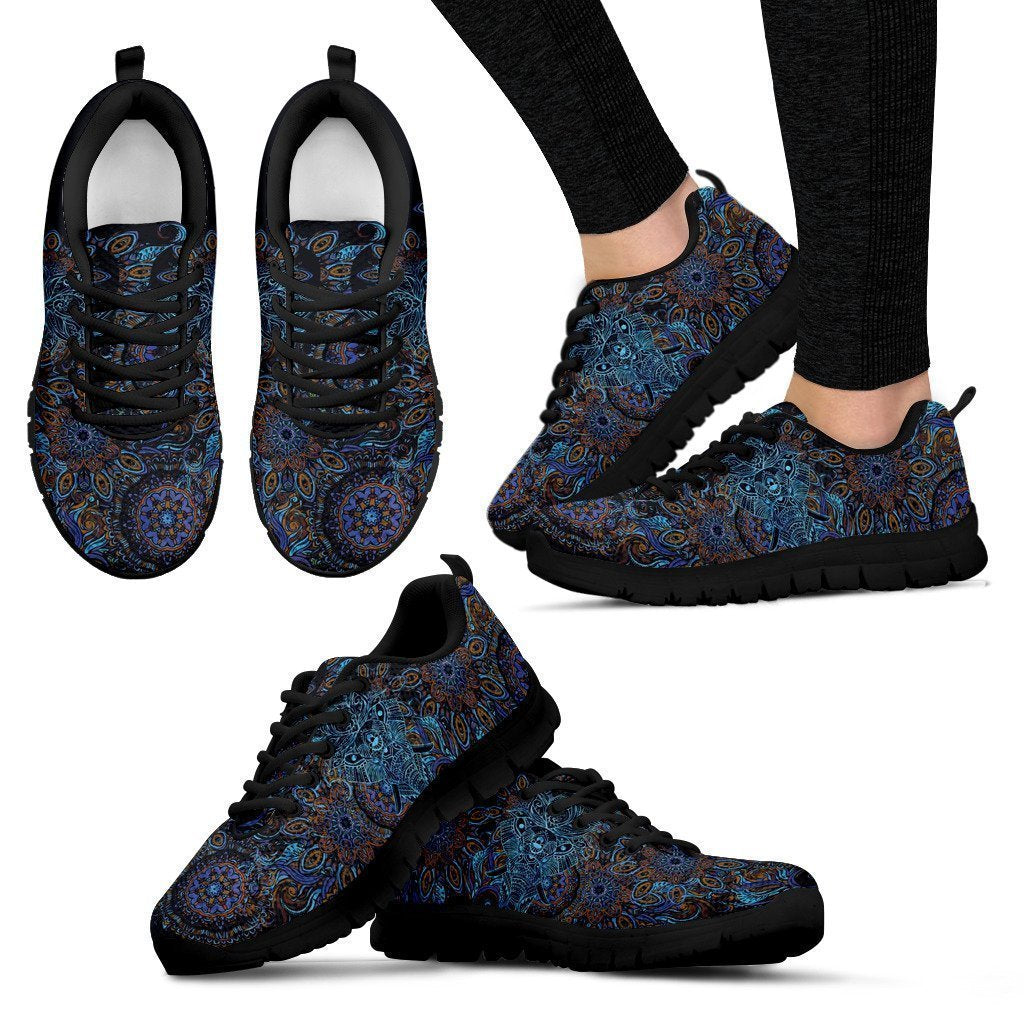 Mandala Black Women's Sneakers-6teenth World™-Women's Sneakers-US5 (EU35)-Vibe Cosy™