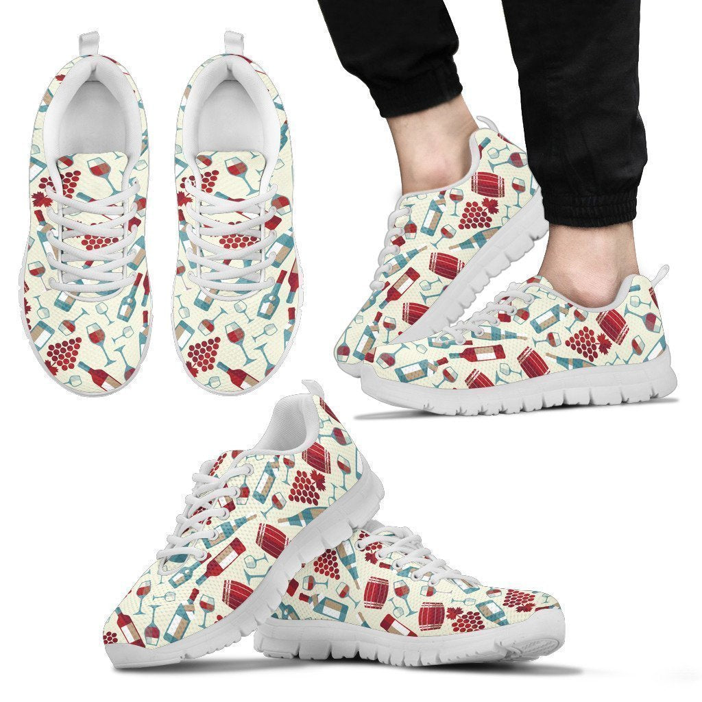 Wine shoes-Shoes-6teenth Outlet-Men's Sneakers - White - Wine shoes-US5 (EU38)-Vibe Cosy™