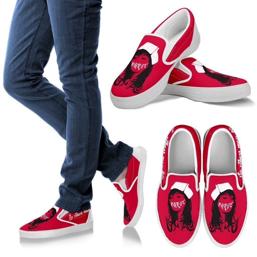 So Others May Live (Nurse) Slip-Ons-Ocean Gadget™-White Sole-US6 (EU36)-Vibe Cosy™