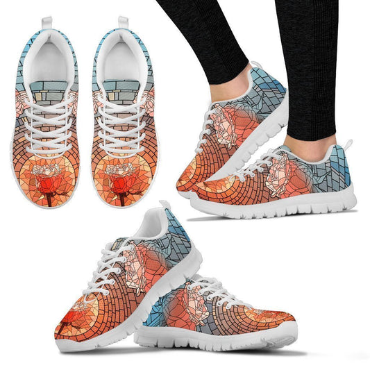 Stained Glass Rose Women's Sneakers-6teenth World™-Women's Sneakers-US5 (EU35)-Vibe Cosy™
