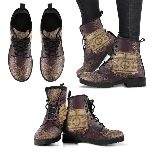 Hippie Bus Women's Leather Boots-Shoes-HD09-Women's Leather Boots-US5 (EU35)-Vibe Cosy™