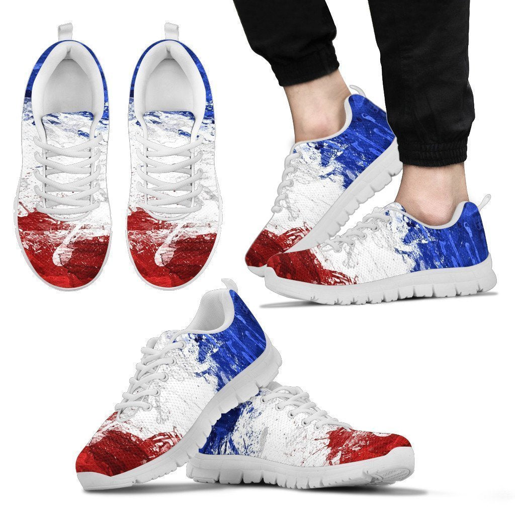 FRANCE FLAG WHITE SNEAKERS MEN'S-6teenth World™-Men's Sneakers-US5 (EU38)-Vibe Cosy™
