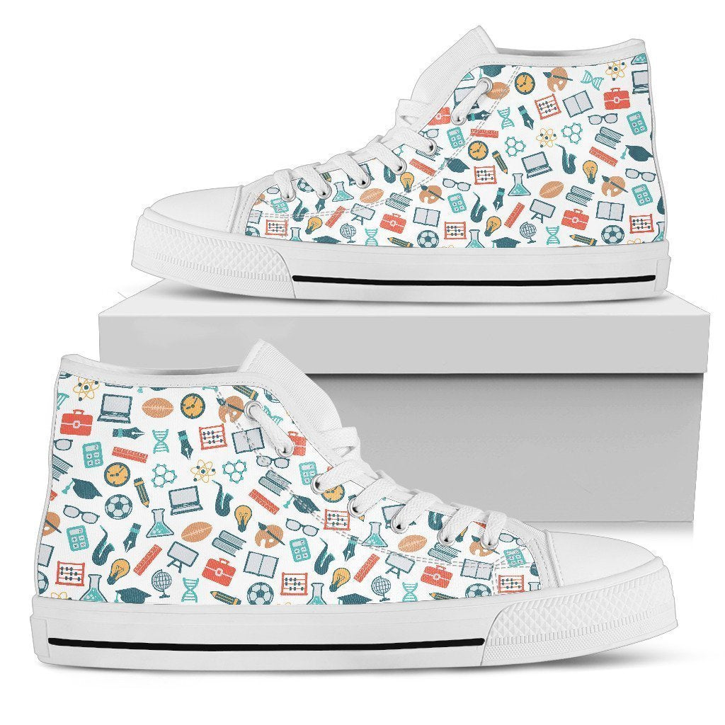 Science Patterns-Shoes-6teenth Outlet-Mens High Top - White - Science Patterns-US5 (EU38)-Vibe Cosy™