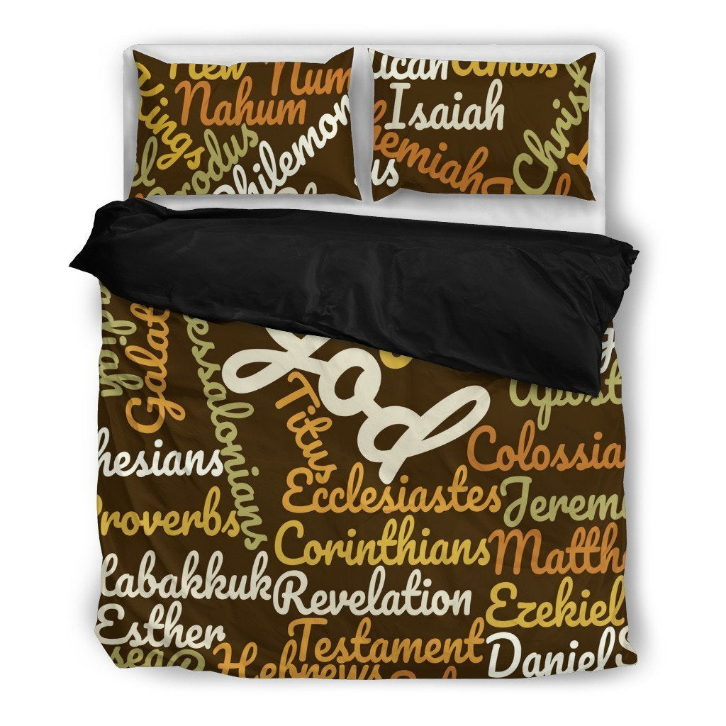 Brown Holy Bible Books Black Bedding set-6teenth World™-Bedding Set-Twin-Vibe Cosy™