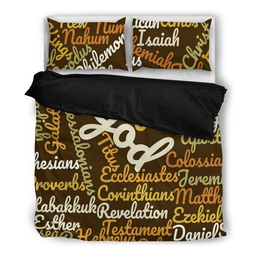 Brown Holy Bible Books Black Bedding set-6teenth World™-Bedding Set-Twin-Vibe Cosy™