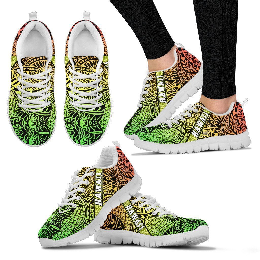 Hawaii Polynesian Sneakers 03 - AH - J9-SNEAKERS-Alohawaii-Women's Sneakers-US5 (EU35)-White-Vibe Cosy™