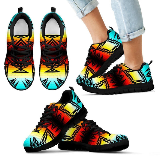 Fire and Turquoise with Black New Kid's Sneakers-6teenth World™-Kid's Sneakers-11 CHILD (EU28)-Vibe Cosy™