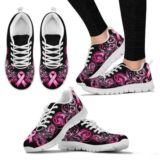 Breast Cancer Awareness Pink Ribbon. Women's Sneakers-6teenth World™-Women's Sneakers-US5 (EU35)-Vibe Cosy™
