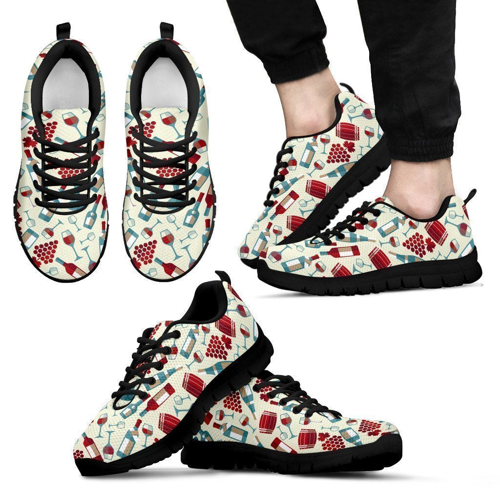 Wine shoes-Shoes-6teenth Outlet-Men's Sneakers - Black - Wine shoes-US5 (EU38)-Vibe Cosy™